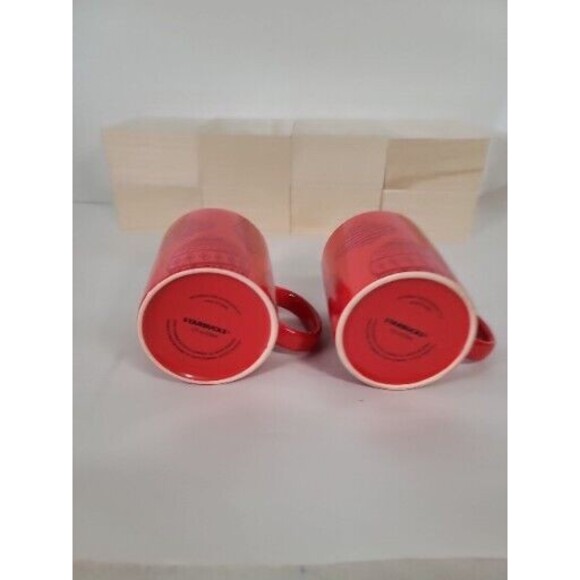 Set Of 2 Starbucks Red Holiday Christmas Ornament Pattern Coffee Mug/Cup  2015 - Picture 4 of 5